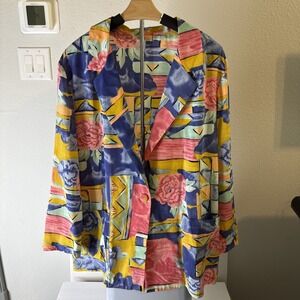 Vintage Sue Brett Women's Blazer Floral Print Size 20